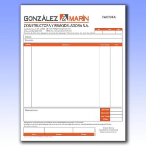 Formulario Hoja Carta impreso para empresas en Costa Rica