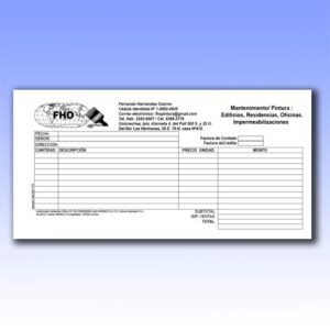 Formulario tercio de hoja legal impreso para comprobantes y vouchers