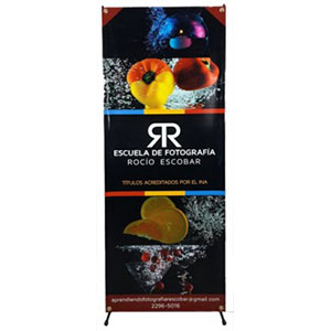 Banner Araña impreso en full color para eventos y exhibiciones.