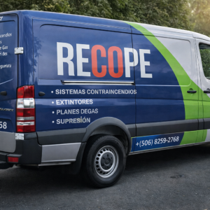 Decoración vehicular con vinil adhesivo 3M Controltac aplicada en van con superficies irregulares.